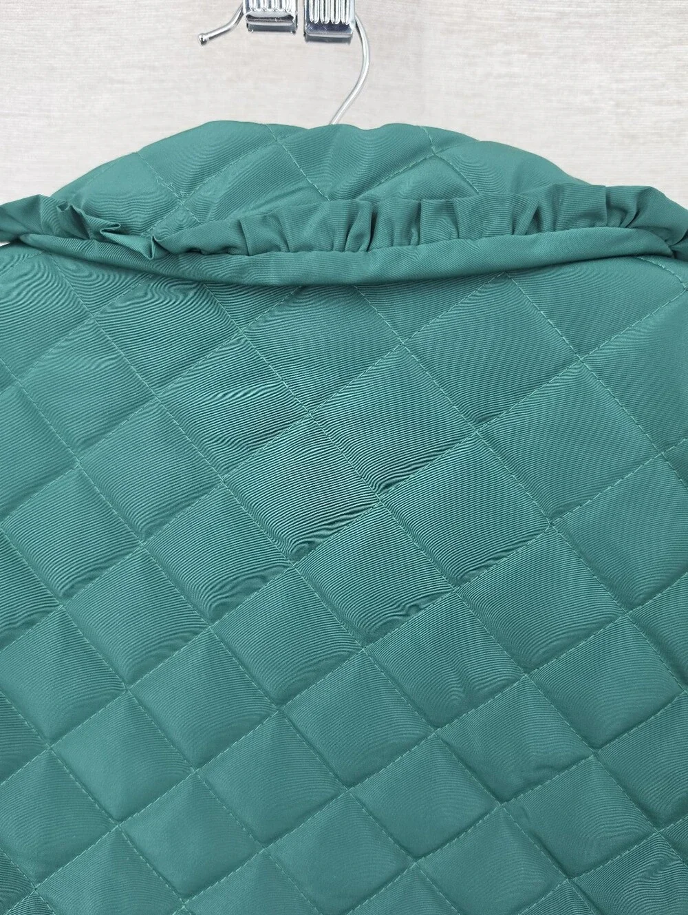 Edgehill Collection × Darby Green Quilted Puffer Jacket with Ruffle Collar NWT